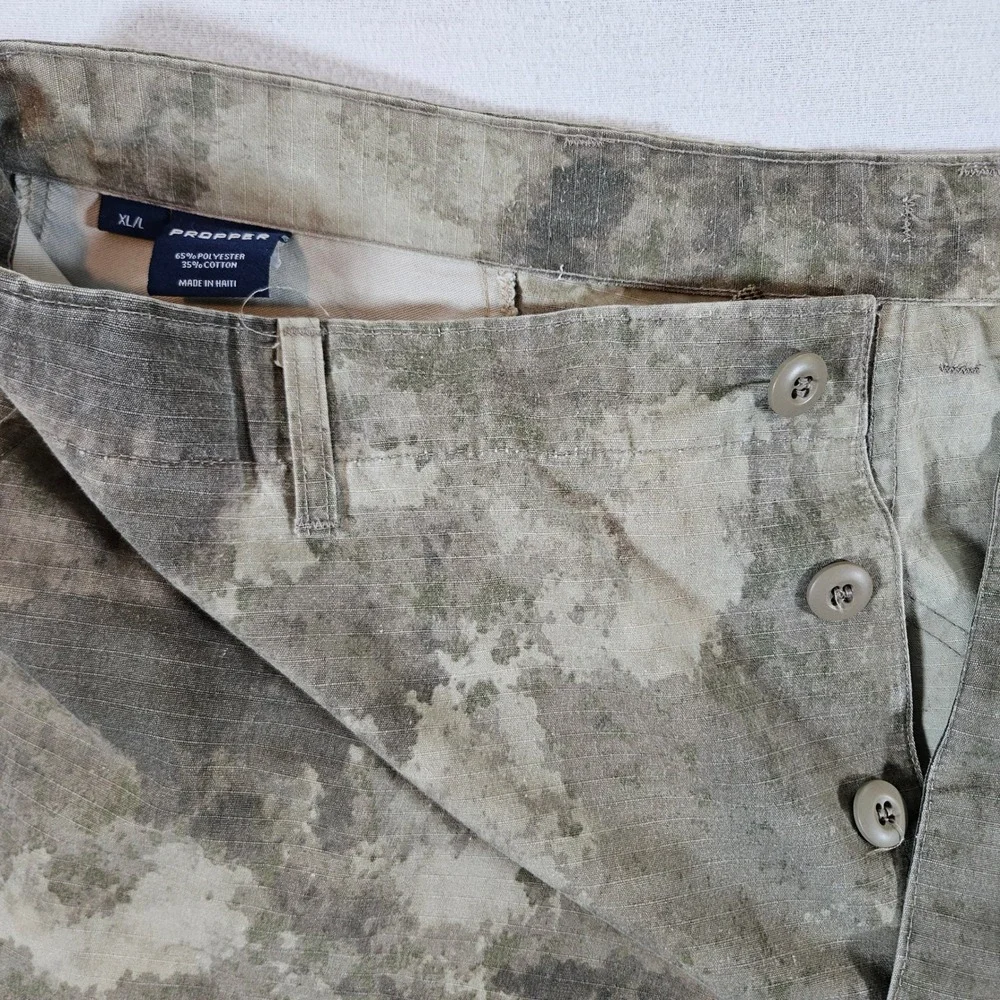 Propper Cargo Pants Mens XL/L Grey Camo Tactical Ripstop Multi Pocket Utility
